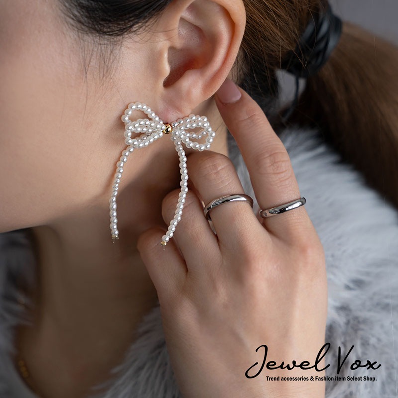 ミニパールリボン ピアス | JewelVOX（ジュエルボックス