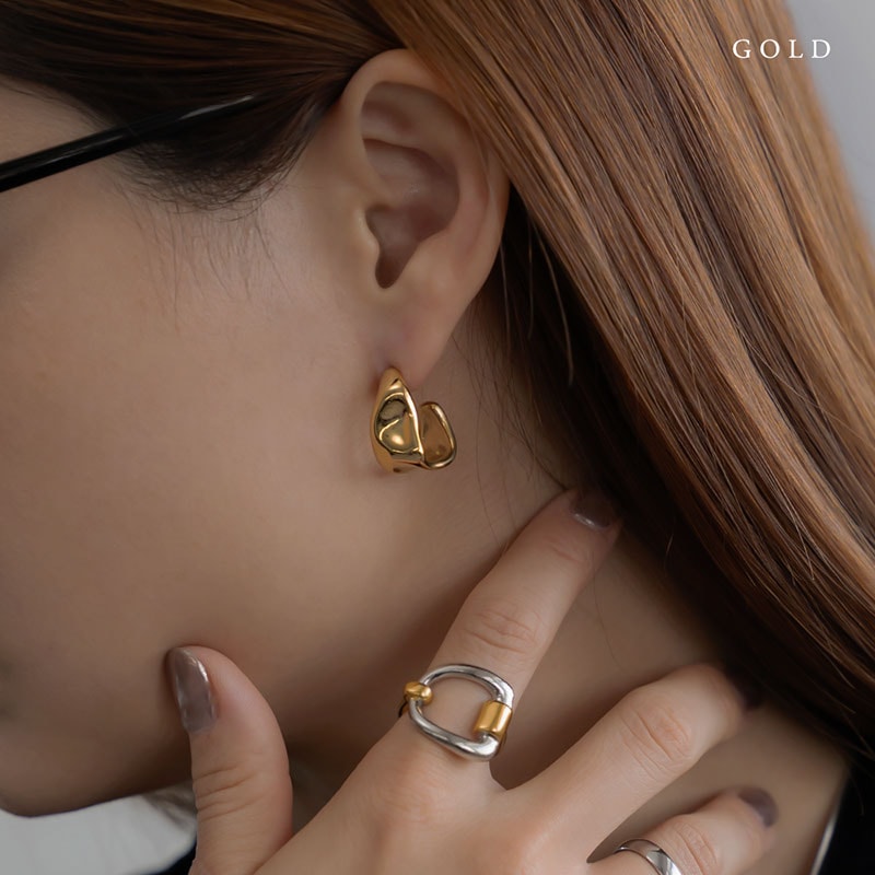 ステンレス ニュアンスハーフフープピアス | JewelVOX（ジュエル