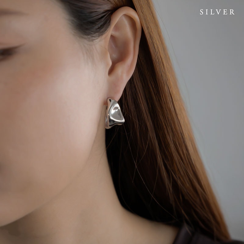 ステンレス ニュアンスハーフフープピアス | JewelVOX（ジュエル