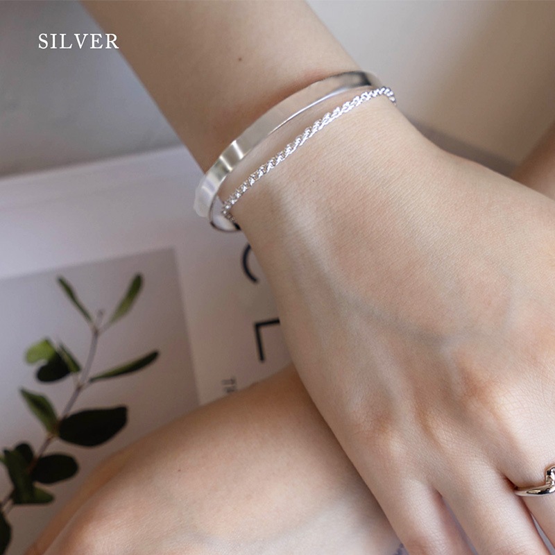 ニッケルフリー ツイストチェーン付き 2連バングル | JewelVOX