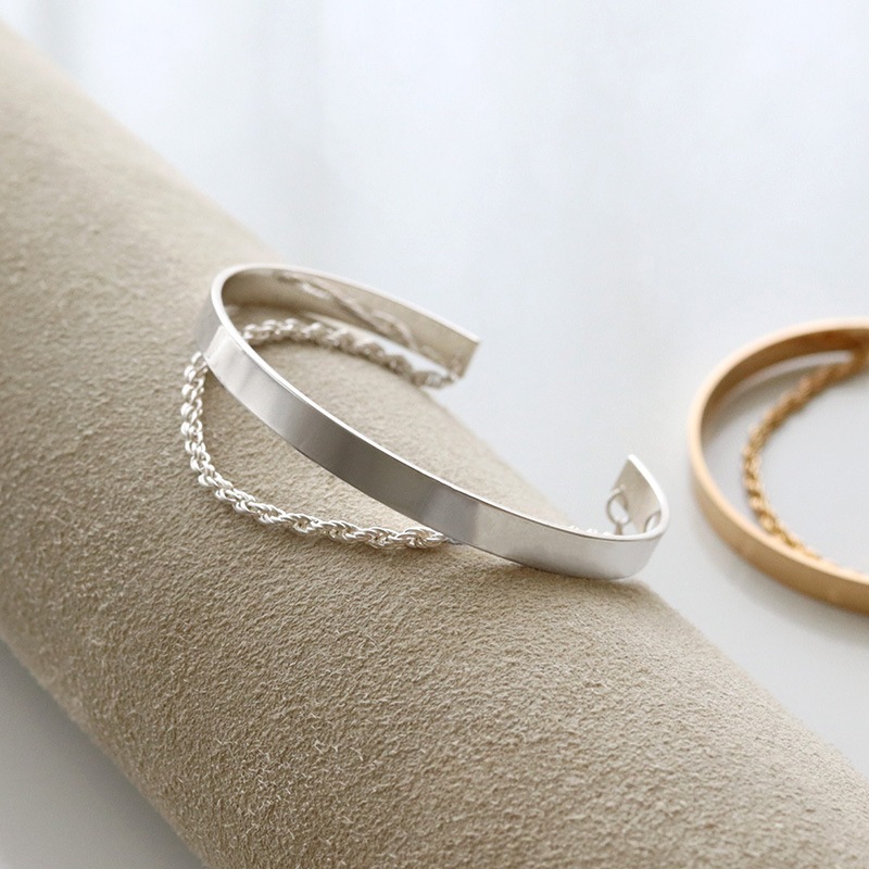 ニッケルフリー ツイストチェーン付き 2連バングル | JewelVOX