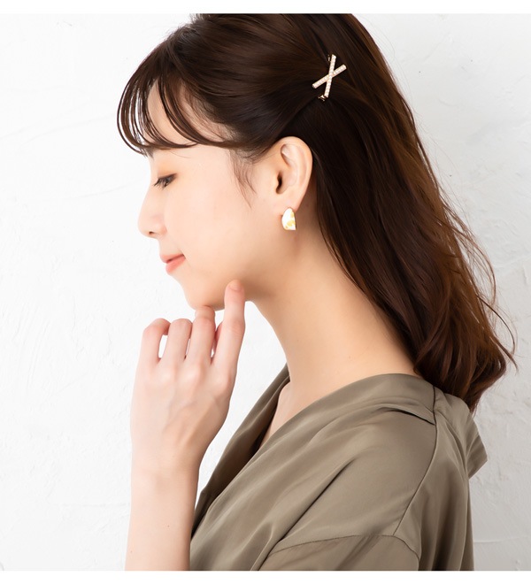 パール クロス マグネット式 ヘアクリップ | JewelVOX（ジュエル