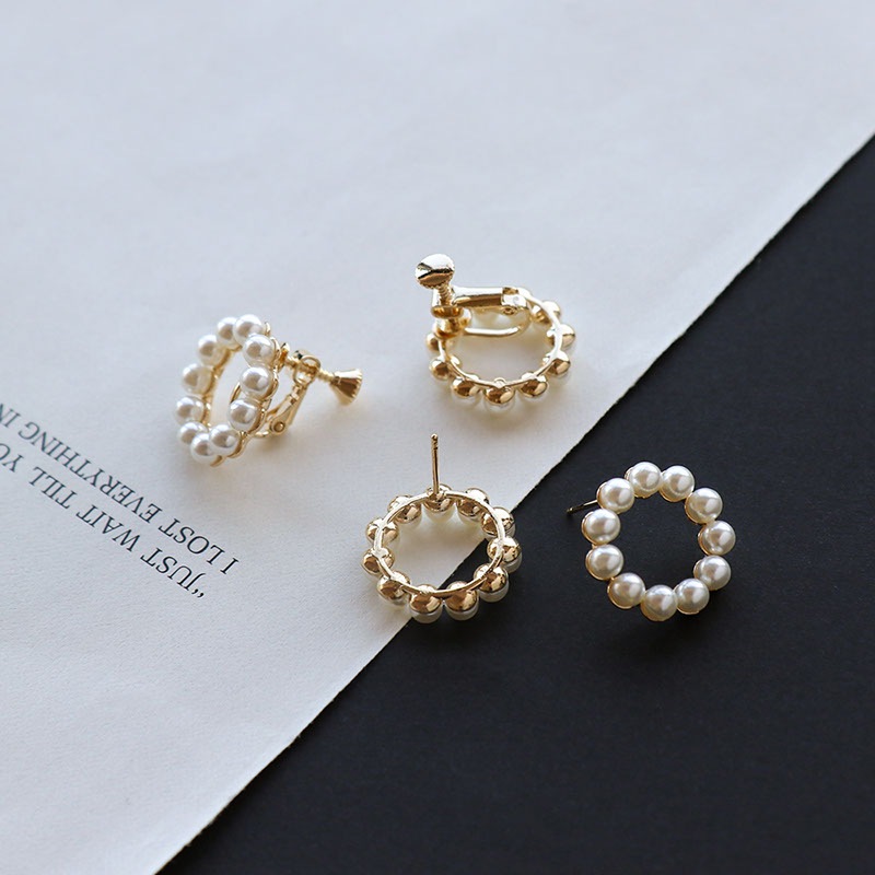 パール サークル ピアス＆イヤリング | JewelVOX（ジュエルボックス