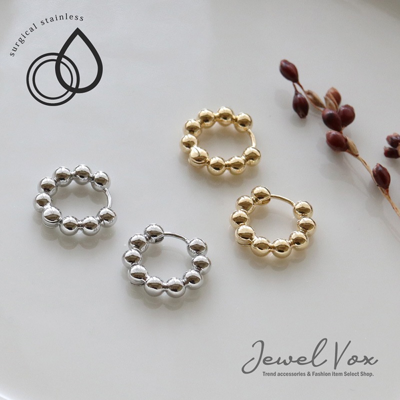 サージカルステンレス ボールリング フープピアス | JewelVOX