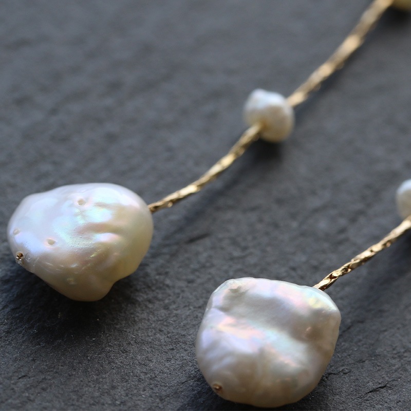 淡水パール ロング ピアス チタンポスト | JewelVOX（ジュエルボックス