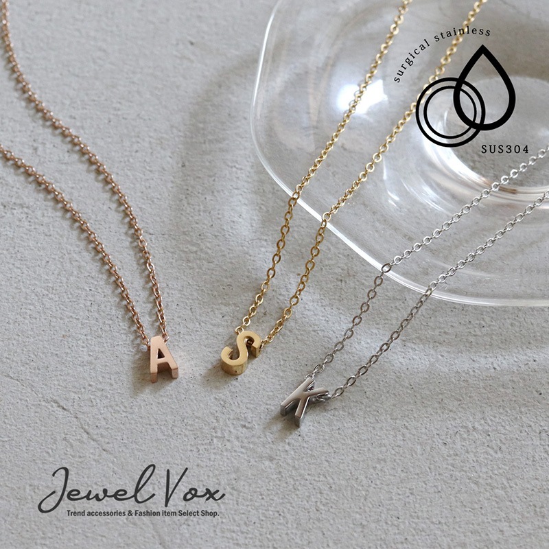 サージカルステンレス イニシャルネックレス | JewelVOX（ジュエル