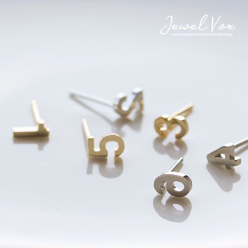 ナンバー 数字 ミニ ピアス | JewelVOX（ジュエルボックス