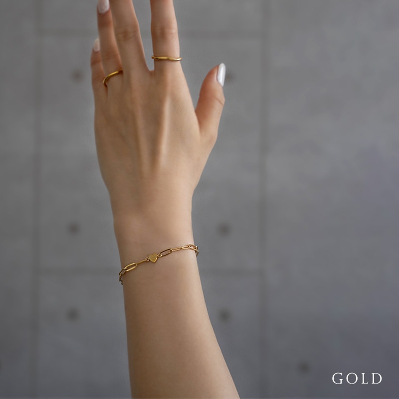 サージカルステンレス ハートプレート ブレスレット | JewelVOX