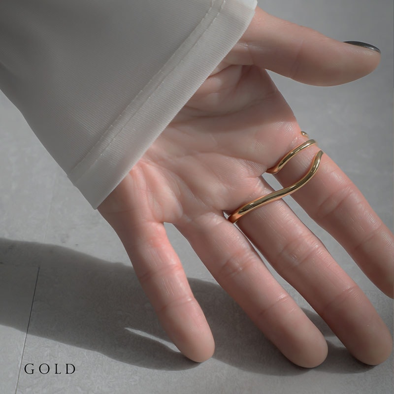 ニッケルフリー ニュアンスラインダブルフィンガーリング | JewelVOX