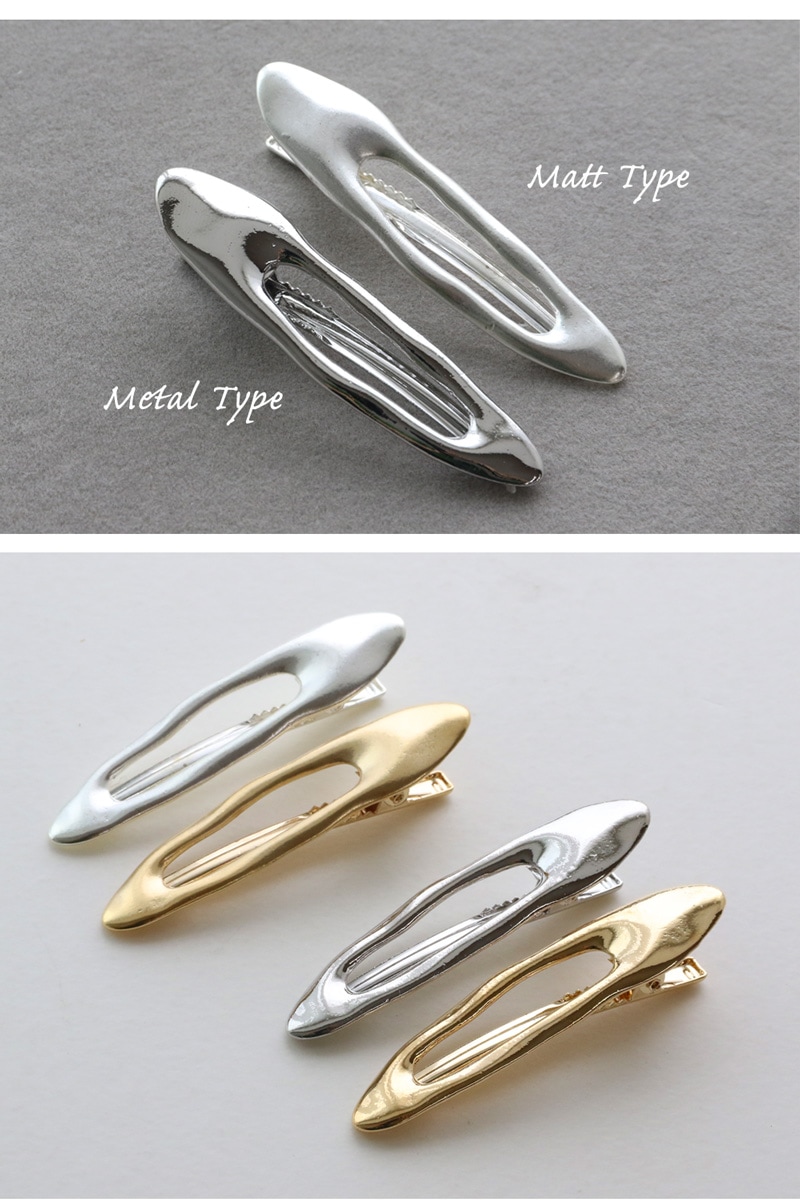 ニュアンス デザイン メタル マット ヘアクリップ | JewelVOX
