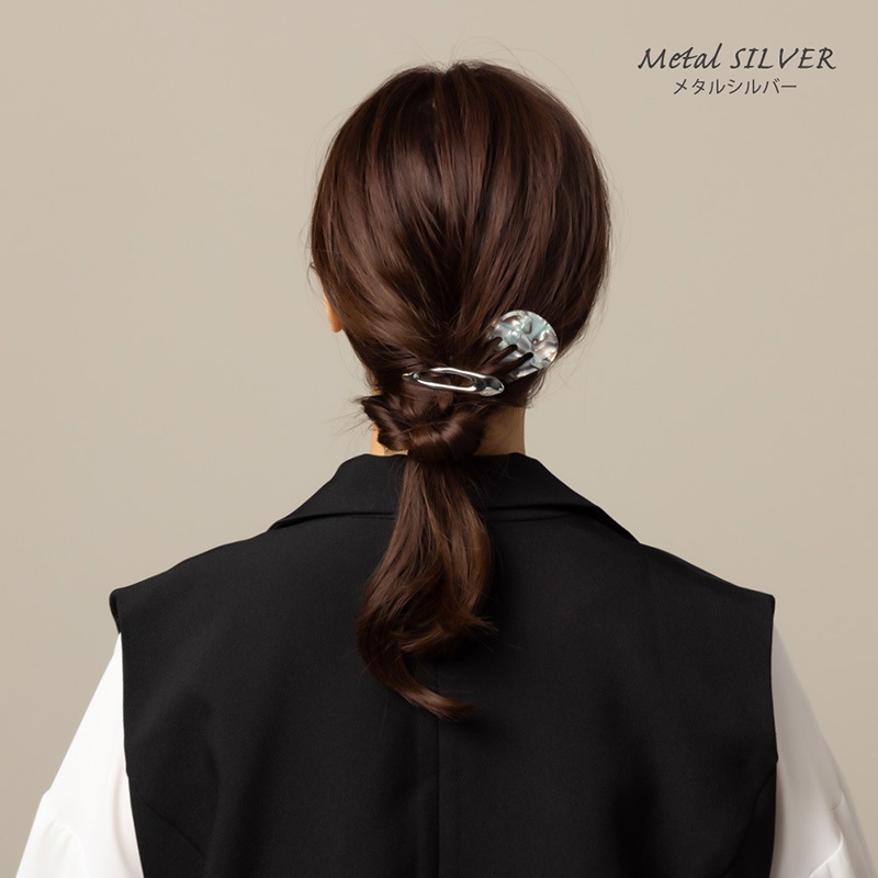 ニュアンス デザイン メタル マット ヘアクリップ | JewelVOX
