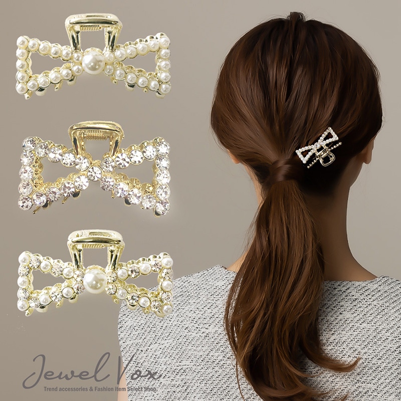ハート パールストーンヘアクリップ バンスクリップ | JewelVOX