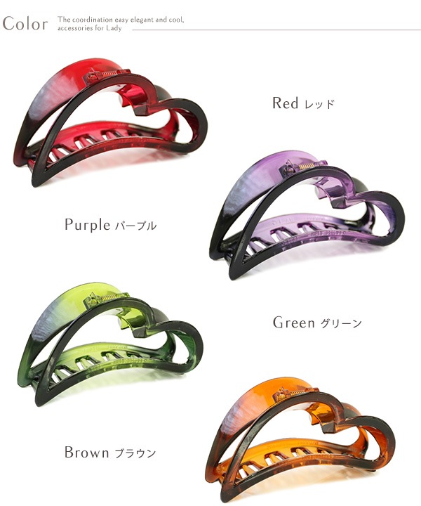 ハートクリアヘアクリップ バンスクリップ ※メール便不可 | JewelVOX