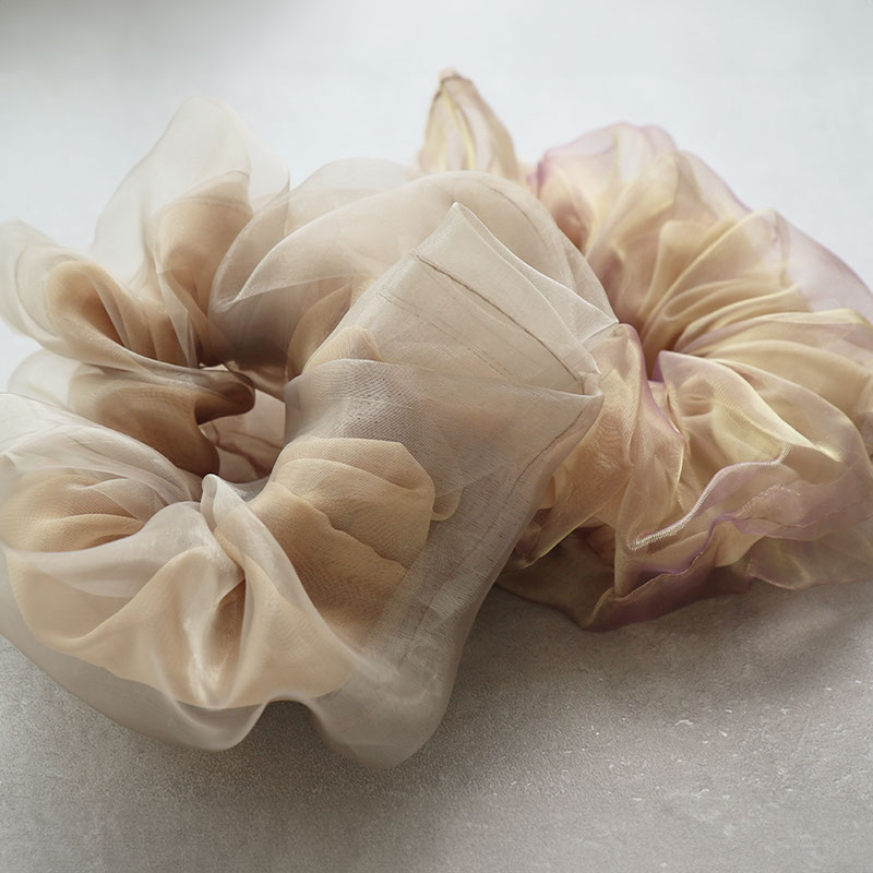 ◉ 特売1 シュシュまとめシフォンオーガンジーシュシュ 3点 ビッグシュシュ 