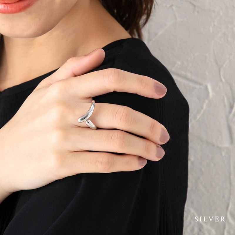 V字メタルぷっくりリング 指輪 12号 | JewelVOX（ジュエルボックス