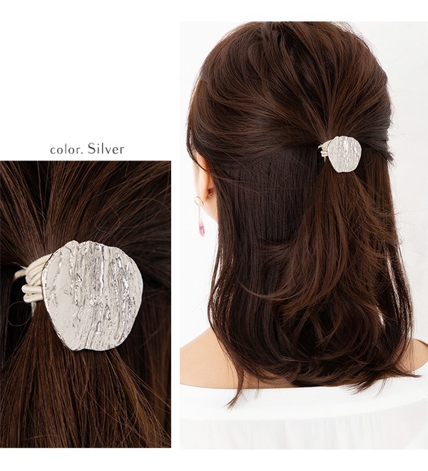 ヘアゴム 大人っぽい ヘアアクセ プレート 変形 ヘアアレンジ まとめ髪