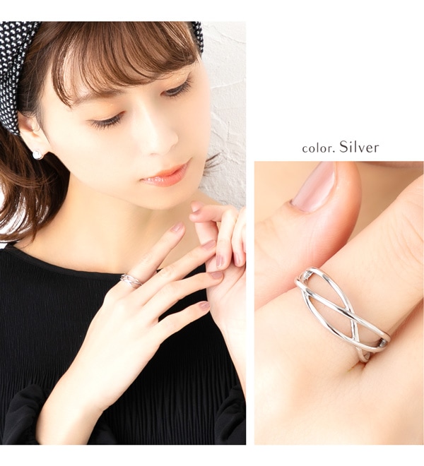 SLENDER｜クロスデザインリング | Rakuten Fashion(楽天