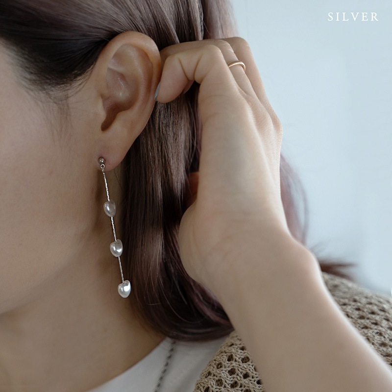 ハート型パール ロングピアス | JewelVOX（ジュエルボックス