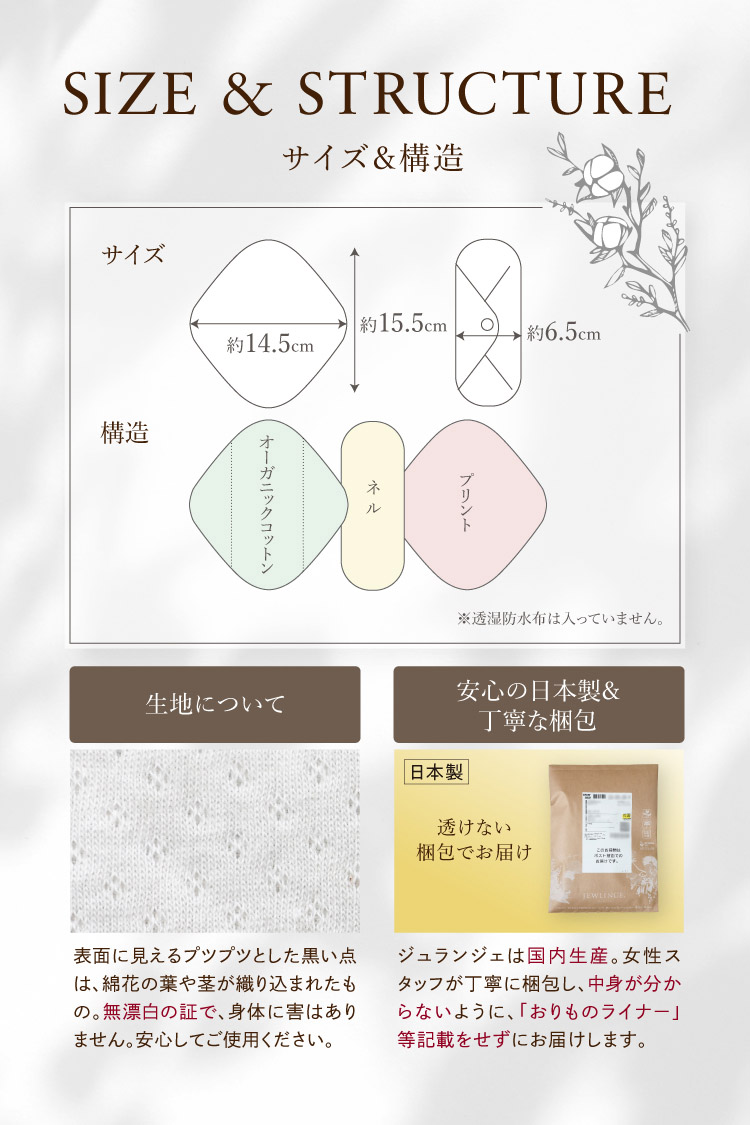 布ナプキン [初回限定]オーガニックおりものライナー 1枚 [お一人様4枚
