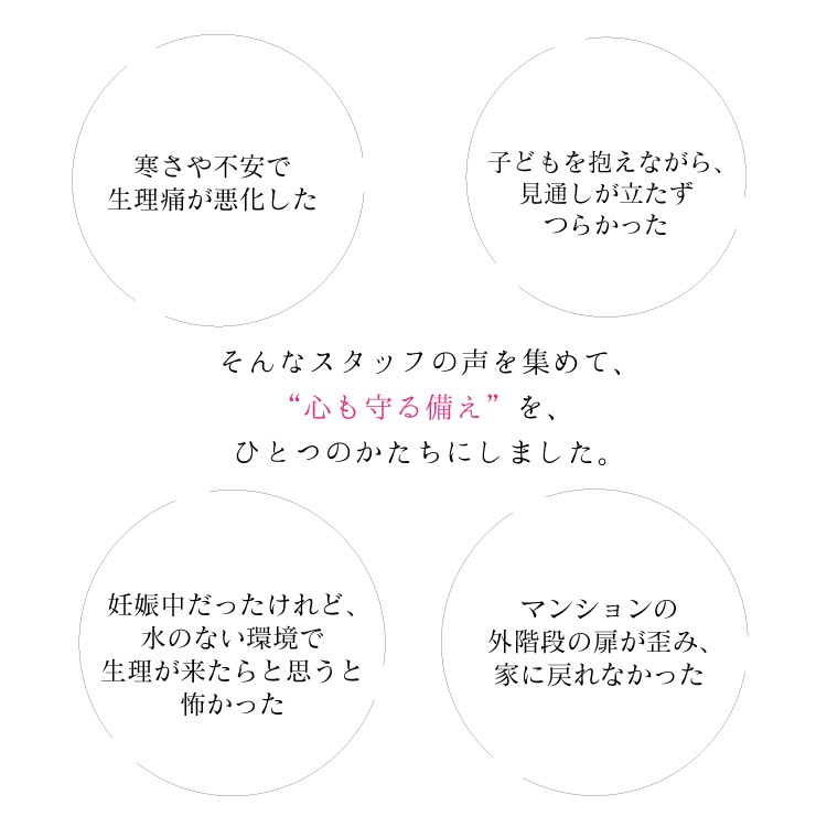 女性のための防災セット 日本製 中身だけ(使い捨て布ナプキン/ウェットシート/チャック付き防臭袋/おりものライナー/布ナプキン)メール便送料無料 JEWLINGE