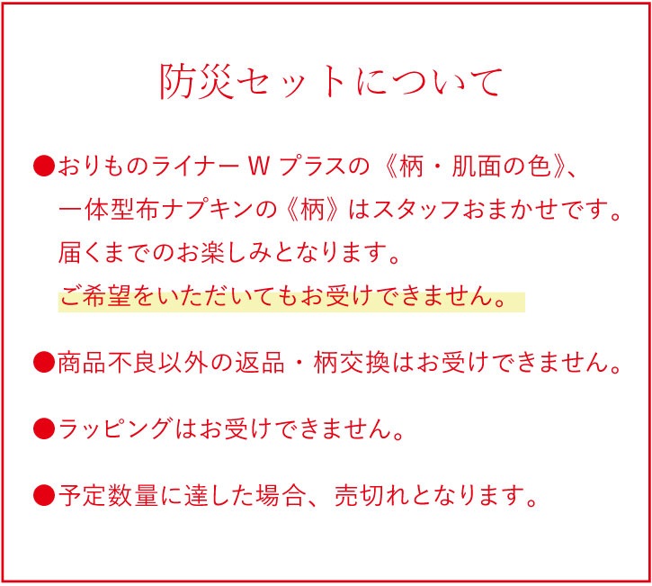 女性のための防災セット 日本製 中身だけ(使い捨て布ナプキン/ウェットシート/チャック付き防臭袋/おりものライナー/布ナプキン)メール便送料無料 JEWLINGE
