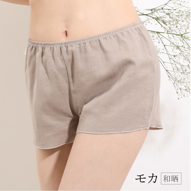 ダブルガーゼめぐリラふんティ 1分丈[ 女性用 ショーツ / コットン100％ / S / M / L ] ふんどしパンツ 女性用 下着 (日本製)