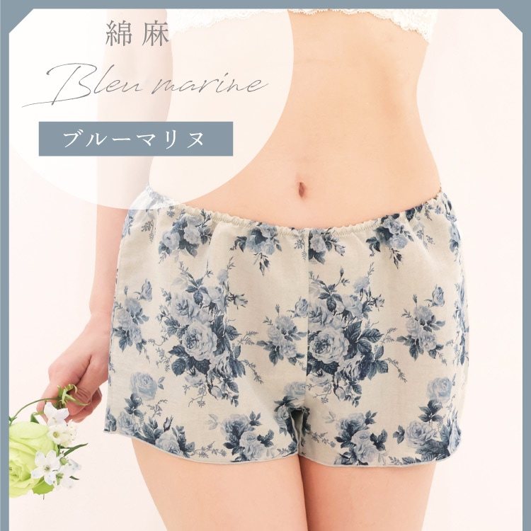 リネンコットン 1分丈めぐリラふんティ トランクス [ 女性用 ショーツ / リネンコットン / S / M / L ] ふんどしパンツ 女性用 下着 (日本製)