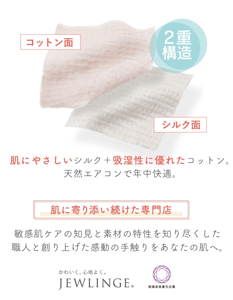 絹肌衣 シルク汗取りインナー マルチインナー [ 女性用 腹巻 ブラインナー兼用/内絹外綿 / 二重編み /長さ36cm/伸縮性あり] シルク/コットン (日本製) メール便送料無料