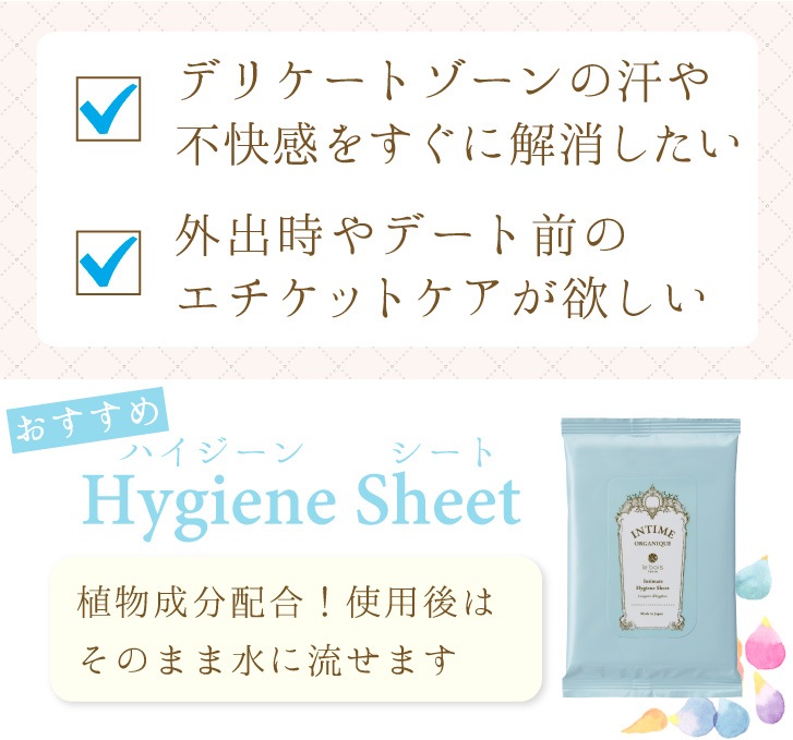 アンティーム ハイジーンシート ［ 12枚入り/デリケートゾーン用ウェットシート ］INTIME Hygiene Sheet