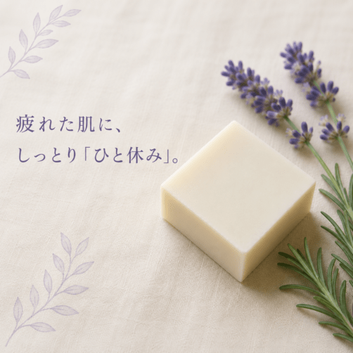 マカダミア石けん・ラベンダー＆ローズマリー／無添加石鹸 洗顔OK、敏感肌、乾燥肌にも【ネコポOK】