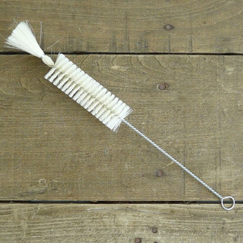 ガラスビン洗浄用・山羊毛ビンブラシ（ミニ）22cm【ネコポOK】