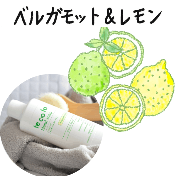 無添加 ボディソープ|tecoloブレンドソープ ベルガモット&レモン300ml|敏感肌・乾燥肌・洗顔OK