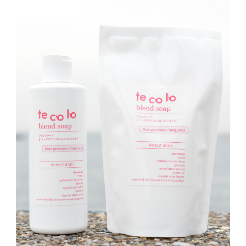 tecoloブレンドソープ・ローズゼラニウム＆イランイラン【ボトルと詰替セット】