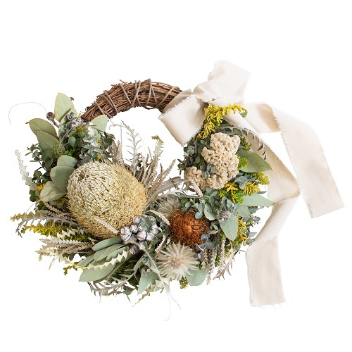 バンクシアのリース バンクシアのグリーンリース ドライフラワー tokohana 通販