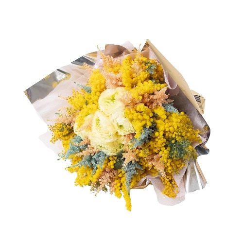 受注制作ミモザのブーケ 受注制作* ナチュラルなミモザの花束ブーケ お祝い ギフト 送別