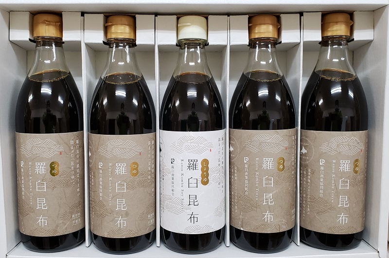 羅臼昆布しょうゆ1本・昆布つゆ4本セット（A－27） | すべての