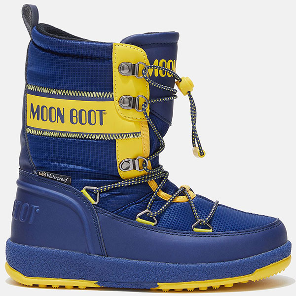 【10月下旬入荷】MOONBOOTS キッズ スノーブーツ JR BOY BIKER 34052800 003 BLUE/YELLOW 36 ...