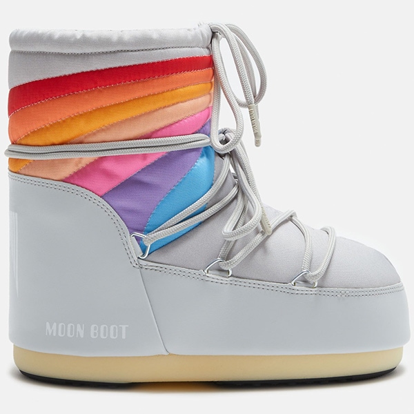 MOONBOOTS レディース スノーブーツ ICON LOW RAINBOW 14094300 001 GLACIER GREY ...