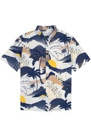 Tori Richard �ȥꡦ����㡼�� �����ϥ���� 2007M0039 PREVAILING PALM SS SHIRT 415/NAVY