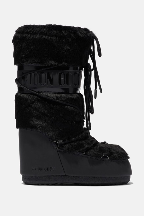 MOONBOOTS レディース スノーブーツ 1408900 ICON FAUX FUR N001 Black | Brand list ...