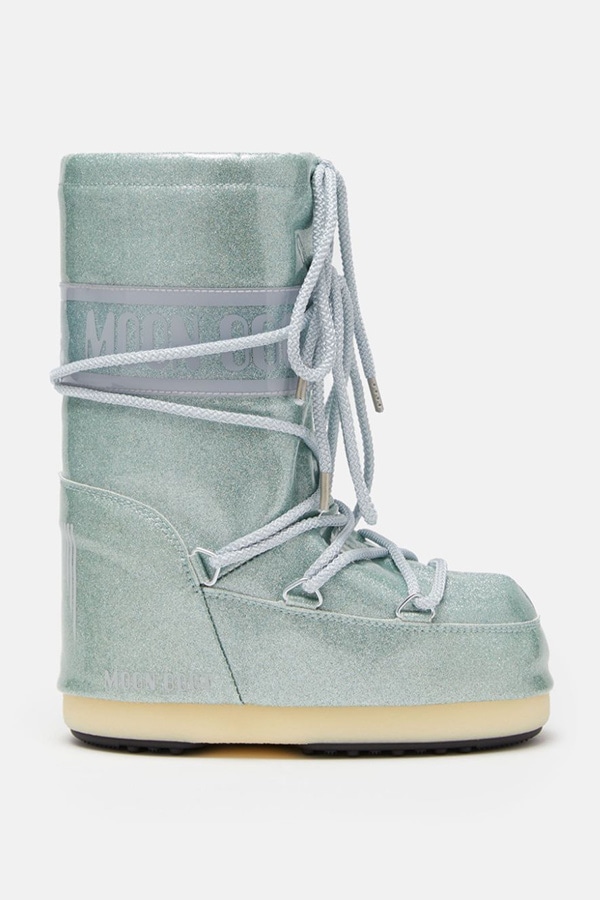 MOONBOOTS ジュニア スノーブーツ 3400290 ICON JUNIOR GLITTER F001 LIGHT BLUE ...