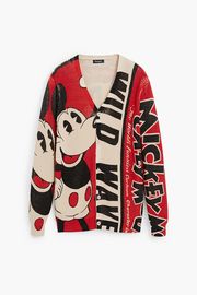 【SALE 40%】DESIGUAL デシグアル メンズ カーディガン 25SMJF07 JERS_WILD_MICKEY 3054 ROJO COLA