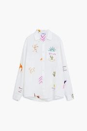 【SALE 30%】DESIGUAL デシグアル メンズ シャツ 25SMCW22 CAM_CAMEL 1000 BLANCO