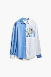 【SALE 50%】DESIGUAL デシグアル シャツ レディース 25SWCW36 CAM_A PERFECT RIDE 5002 AZUL PALO