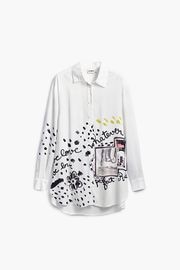 【SALE 50%】DESIGUAL デシグアル シャツ レディース 25SWCW41 CAM_PERS&#201;FONE 1000 BLANCO