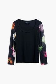 【SALE 50%】DESIGUAL デシグアル カットソー レディース 25SWTK93 TS_FLINT 2000 NEGRO