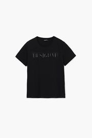 【SALE 30%】DESIGUAL デシグアル カットソー レディース 25SWTK17 TS_BRANDY 2000 NEGRO