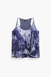 【SALE 30%】DESIGUAL デシグアル カットソー レディース 25SWTK51 TS_PARADISE_LACROIX 5000 NAVY