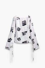 【SALE 50%】DESIGUAL デシグアル ブラウス レディース 25SWBW26 BLUS_TIQUE 1000 BLANCO