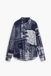 DESIGUAL デシグアル シャツ メンズ 25WMCW40 CAM_BLUE PATCH 5031